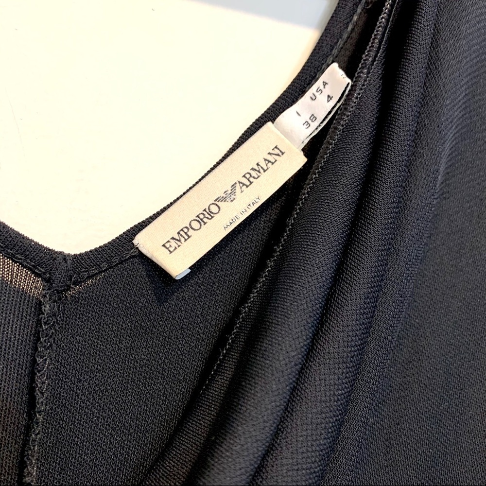 Emporio Armani Black Cowl Neck Cold Shoulder Dress - Picture 3 of 10